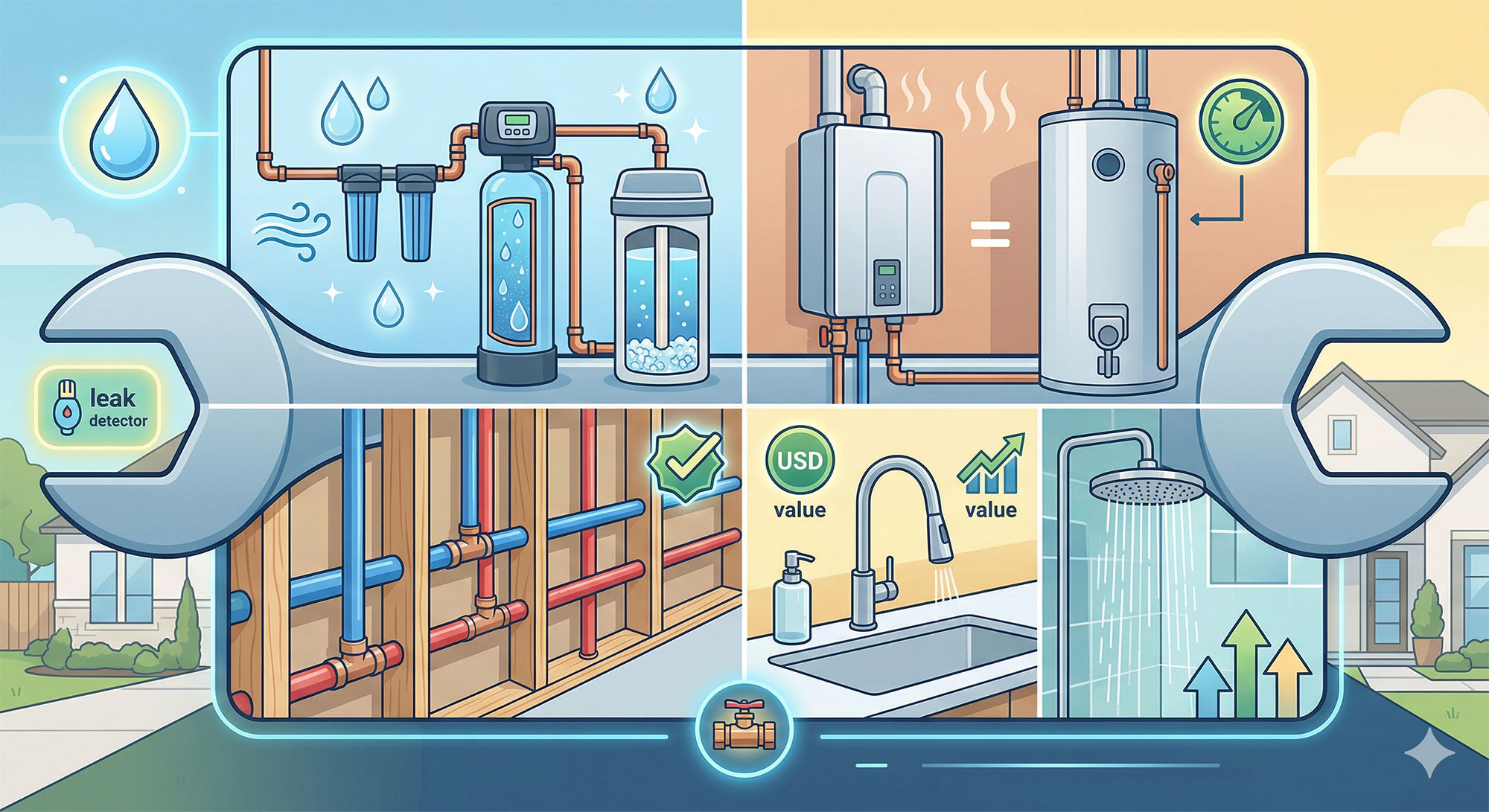gemini Ai image representing plumbing upgrades for homes